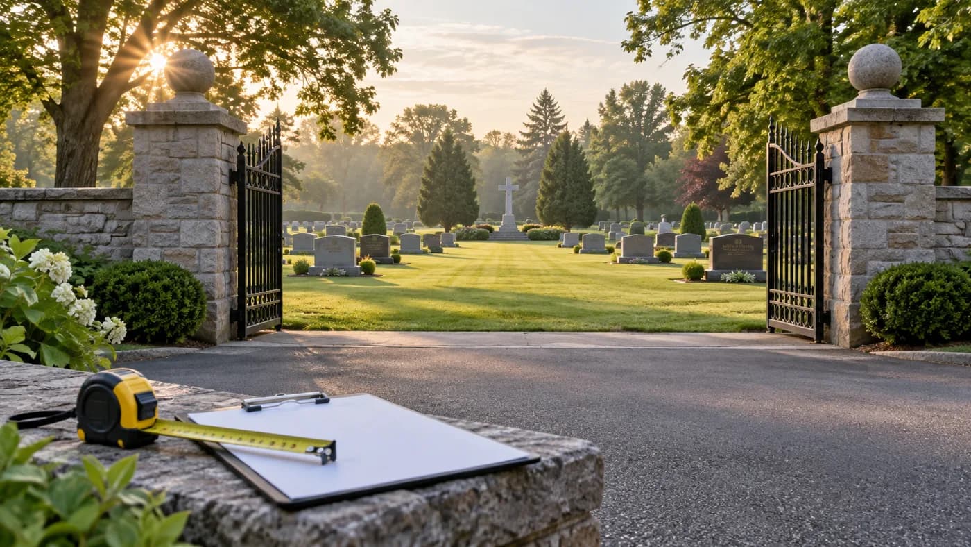 Cemetery requirements being reviewed before a memorial is selected.