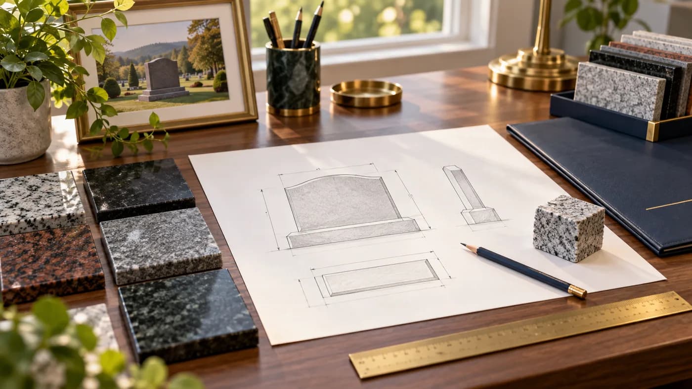 The steps involved in requesting and ordering a memorial.